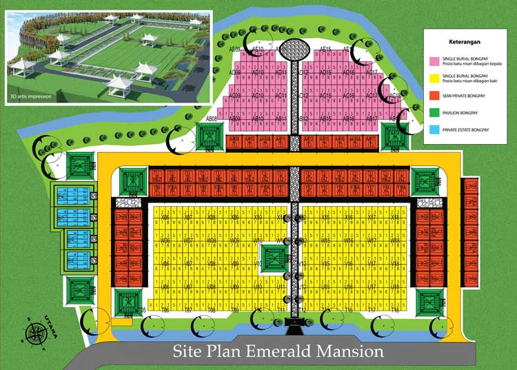 Peta Mansion Emerald san diego hills (makam Chinese)